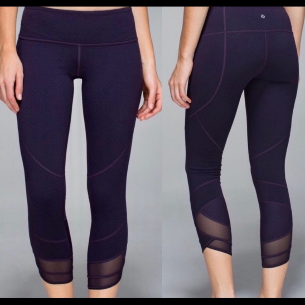 Lululemon Crop Leggings-Black Grape. Size 4.